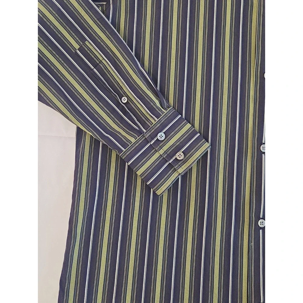 Banana Republic Men's Dress Shirt, Cotton, Green 16-16 1/2 Large, Office
